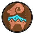 thumbnail image 1 of Southwestern Style Tribal Goat Ram Applique Multi-Color Embroidered Hook & Loop Patch - 2.5 Inch Small, 1 of 5