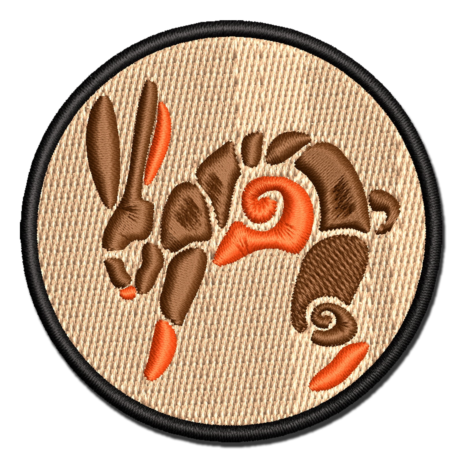 Jack Rabbit Applique Iron-On Patch - Embroidered Wild Hare/Bunny Badge, 2-1/8" Size