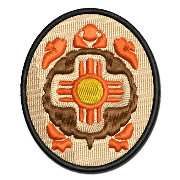 Southwestern Style Tribal Turtle Tortoise Terrapin Applique Multi-Color Embroidered Iron-On Patch - 2.0 Inch Mini
