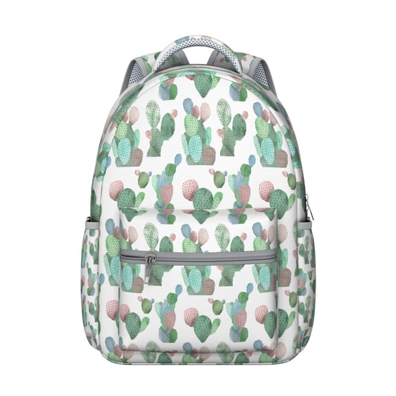 Southwestern Succulent Backpack Boho Cactus and Desert Style Watercolor Design Cute Kawaii Botanical School Bag for Students