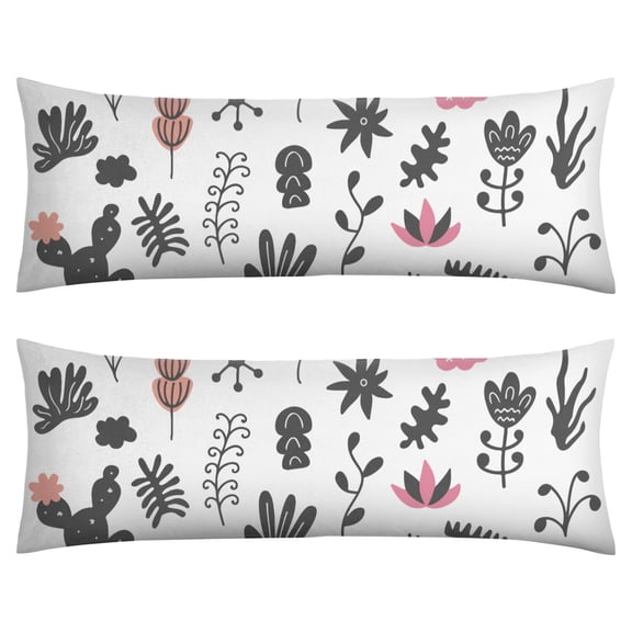 Southwestern Succulent Body Pillow Cover - 20x54 Soft Pillowcase with Zipper Closure, Watercolor Cactus Print - Stretchy & Machine Washable for Adults