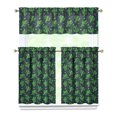 thumbnail image 1 of Southwestern Succulent Kitchen Curtains - Desert Style 3-PC Set with Valance & Tier Panels, Rod Pocket Design, 1 of 1
