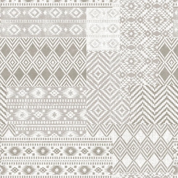 Southwestern Textured Geo Patchwork Flannel Fabric