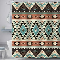Southwestern Tribal Aztec Shower Curtain for Bathroom, American Native Ethnic Geometric Western Boho Shower Curtain Sets, Waterproof Fabric Bathroom Accessories Sets with Hooks