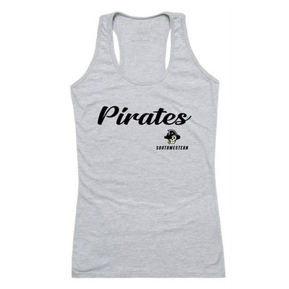 Southwestern University Pirates Script Tank Top, Heather Grey - 2XL