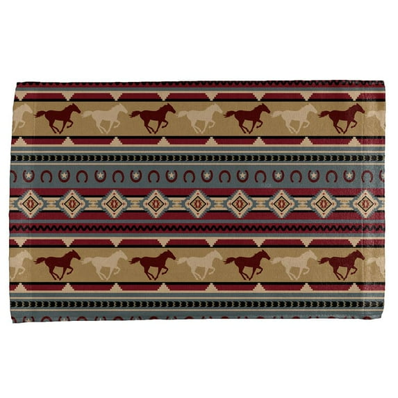 Southwestern Wild Horses Pattern All Over Hand Towel