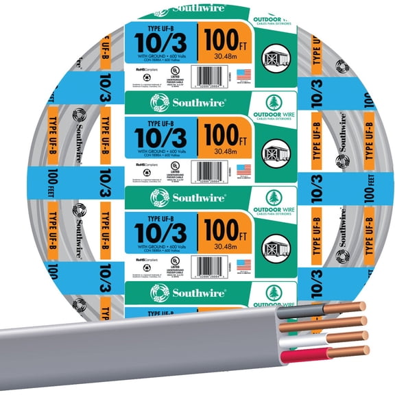 Southwire 10-3 UFW/G Electrical Wire - Single Pack