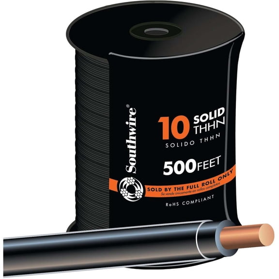 Southwire 10 AWG Solid THHN Copper Wire - Insulated - 500' Multicolor