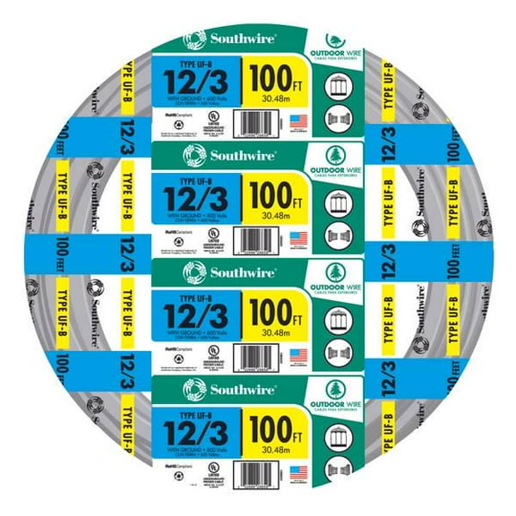 Southwire 100' 12-3 UF W/G Outdoor Wire