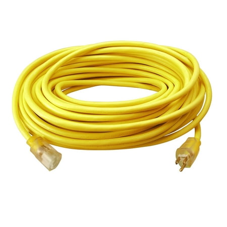 product image of Southwire 100 Foot 15 Amp SJTW Heavy Duty Electrical Extension Cord, Yellow