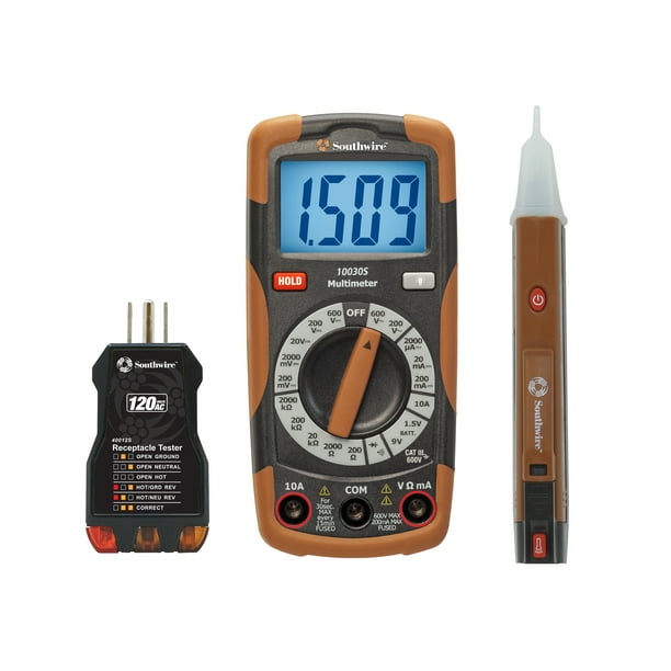 Southwire 10037K 3Piece Electrical Test Kit with FullFunction