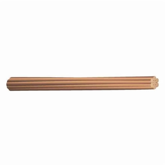 Bare Grounding Wire, Copper, 4 AWG, 1C, Bare, Stranded, 198 ft 10674003