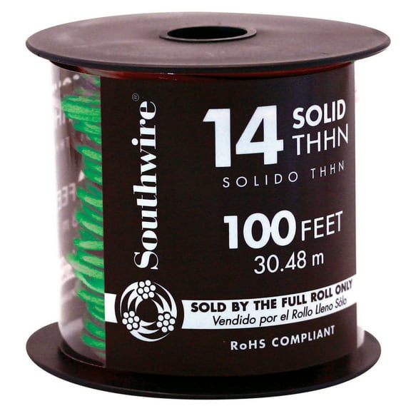 Southwire 11583284 100' 14 Gauge Green THHN��� Solid Wire