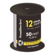 Southwire 11588137 Solid THHN Building Wire, 12 Gauge, White, 50