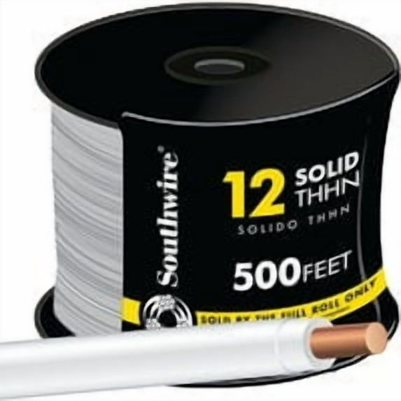 Southwire 11588158 500 ft. 12 White Solid CU THHN Wire
