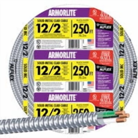 Southwire 12/2 Aluminum Armored Cable Electrical Wire - Pack of 24