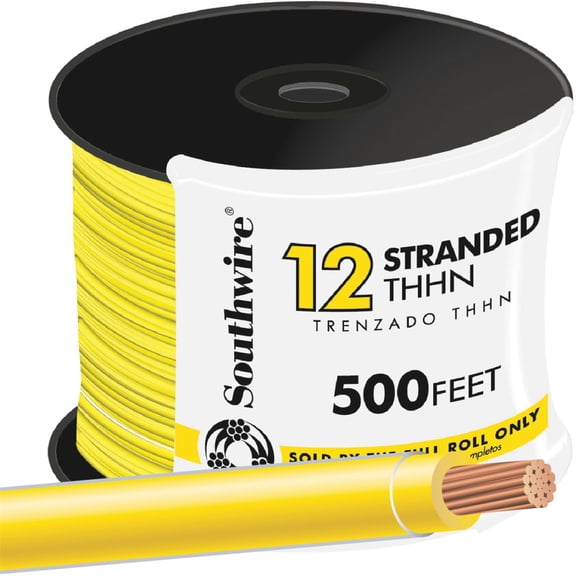 Southwire 500 Ft. 12 AWG Stranded Yellow THHN Electrical Wire 22969058