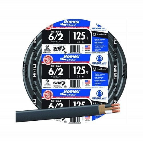 Wire Bldg 6Awg 2C Cu 125Ft Southwire Company Building Wire / Thhn 6/2NM-WGX125