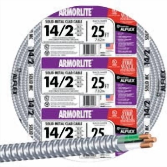Southwire 14/2 Aluminum Armored Cable Electrical Wire - Pack of 24