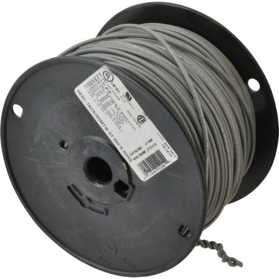 Southwire 16 AWG, 26 Strand, Gray Machine Tool Wire PVC, Acid, Moisture and Oil Resistant, 500 Ft. Long