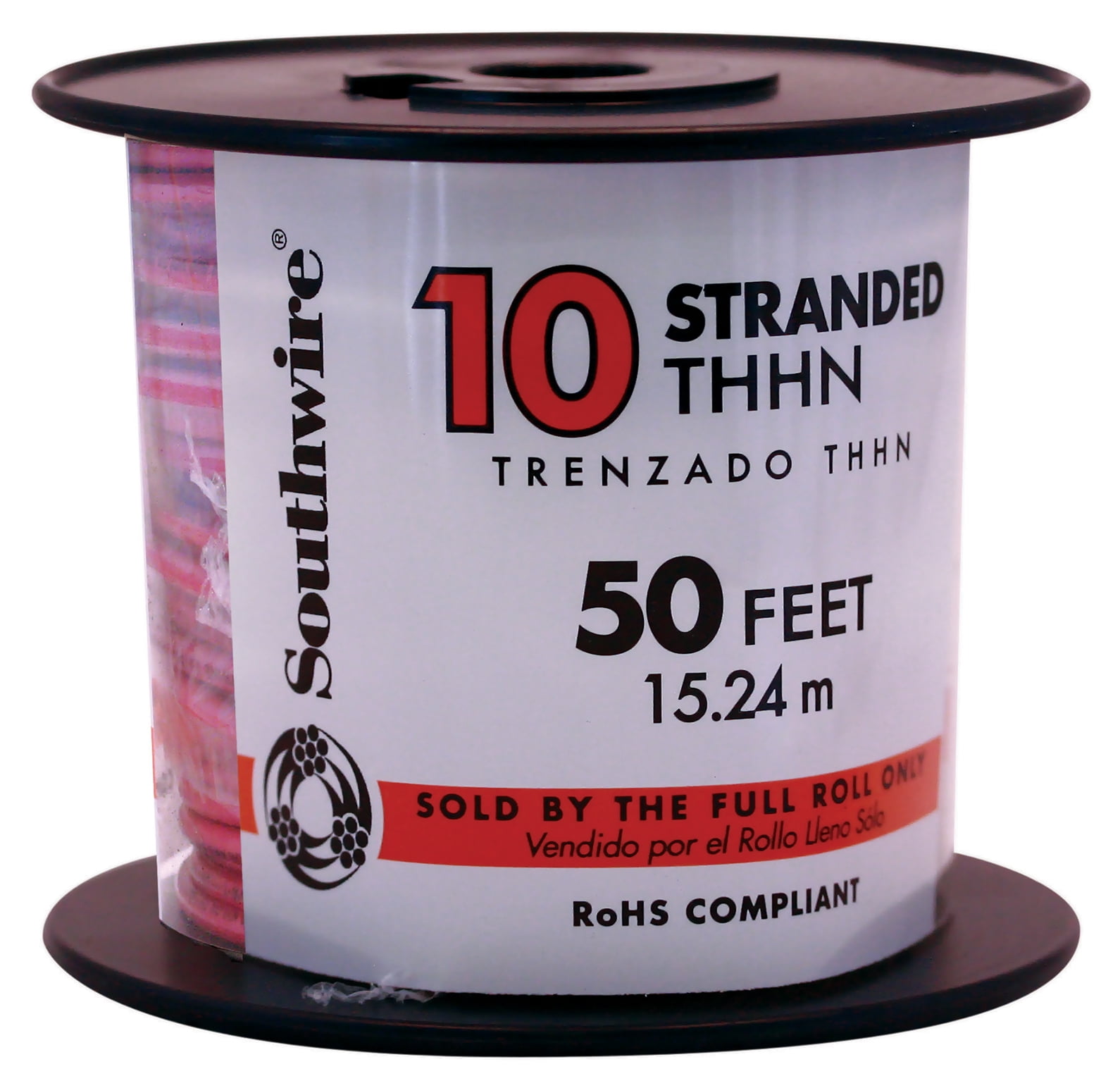 Red Stranded Wire Southwire 22975783 50' 10 Gauge Red Stranded THHN Wire - Walmart.com