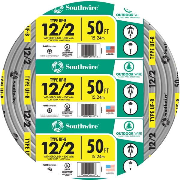 Southwire 25' 12-2 UF W/G Outdoor Wire