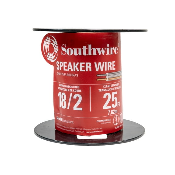 Southwire 25 ft. 18/2 Clear Stranded CU CL3R Speaker Wire