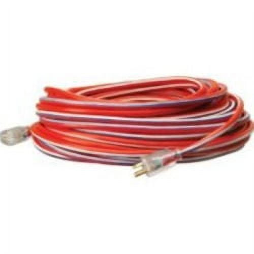 Southwire 2549SWUSA1 12/3 100' Red, White, Blue Contractor Grade Extension Cord with Lighted End