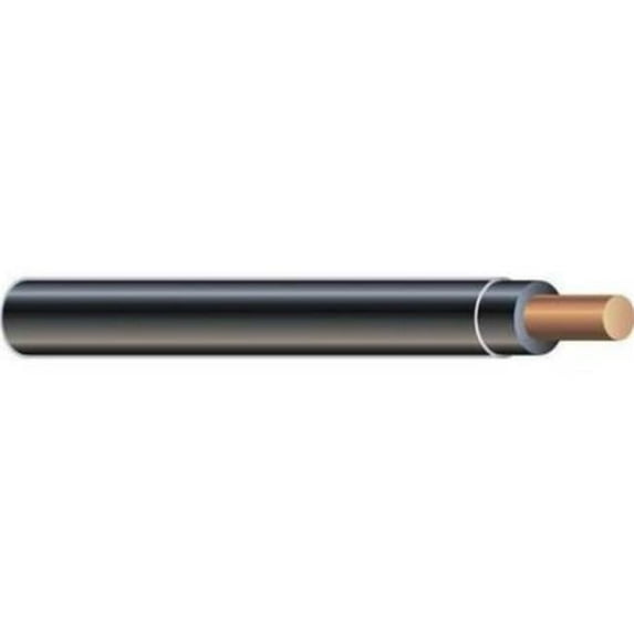 Southwire 26977906 8 Solid Copper TFN Jacket Wire, Black