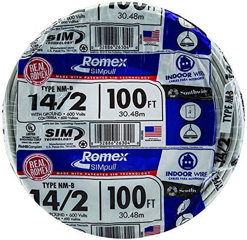 Southwire 28827423 100' 14/2 with Ground Romex Brand SIMpull