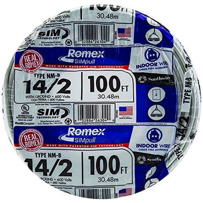 Southwire 28827423 100' 14/2 with Ground Romex Brand SIMpull