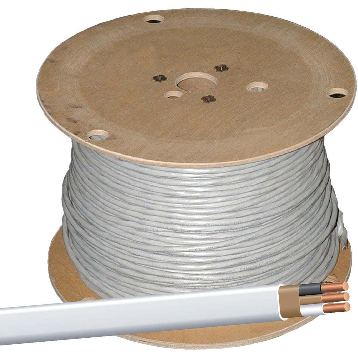 Southwire 28827472 Sheathed Cable, 14 AWG Wire, 2-Conductor, Copper Conductor, PVC Insulation, Nylon