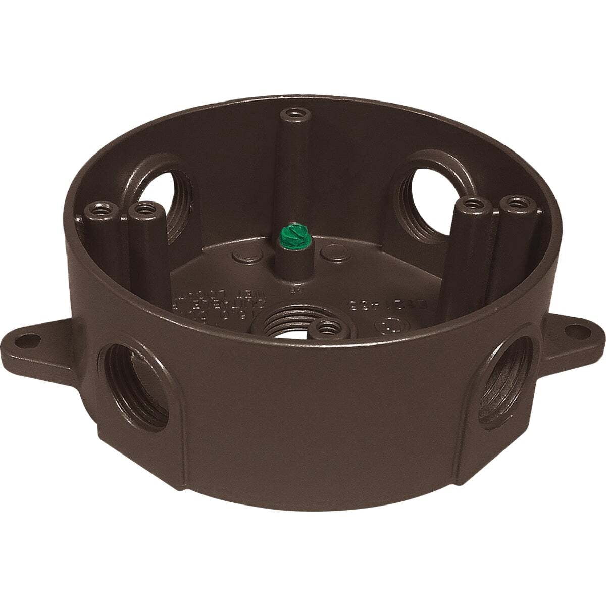 Round Weatherproof Fanbox Southwire 4 In. Dia. 1/2 In. 5-Outlet Bronze Weatherproof Round Box ...