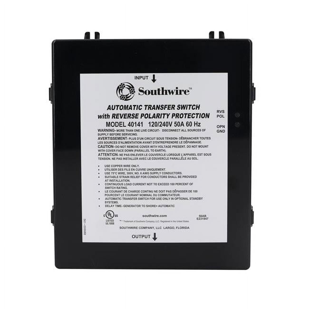 Southwire 40141001 50A Reverse Polarity Transfer Switch