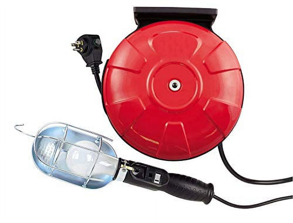 Link2Home 30 ft Retractable Extension Cord Reel, Ceiling or Wall Mount 16/3  Gauge, New