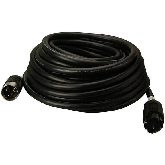Southwire 50' Black Outdoor Extension Cord CA-Style CS63, Twist to Lock Plug