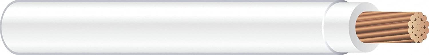THHN Building Wire, Copper, 6 AWG, 1C, White, Stranded, 500 ft 20494101