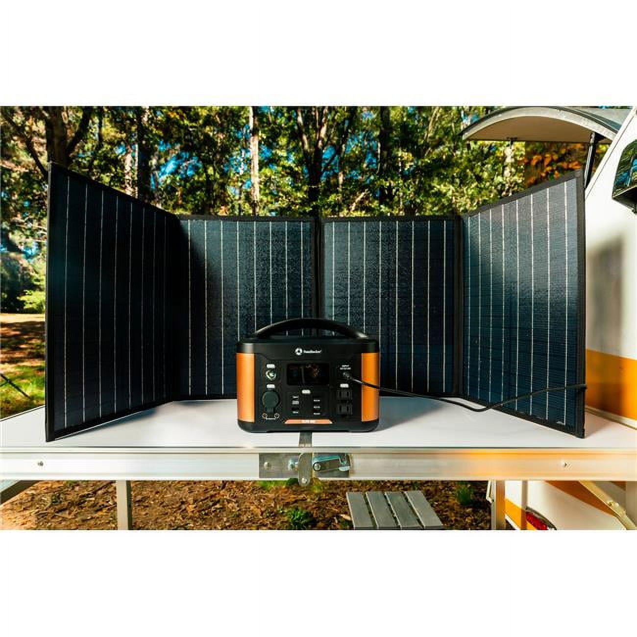Elegantes Powerstation Mit Solarpanel Fotos