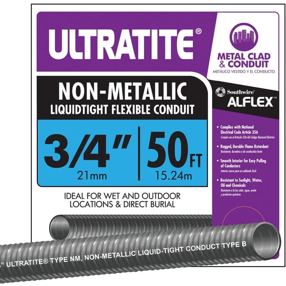 Southwire 55094322, 3/4 in Non-metallic Liquidtite Ultratite Electrical Conduit Fitting