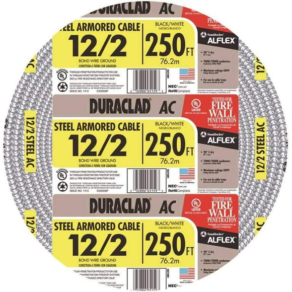 Southwire 55274901 Type AC Armored Cable, 12 AWG