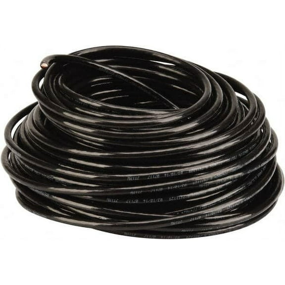 THHN Building Wire, Copper, 6 AWG, 1C, Black, Stranded, 100 ft
