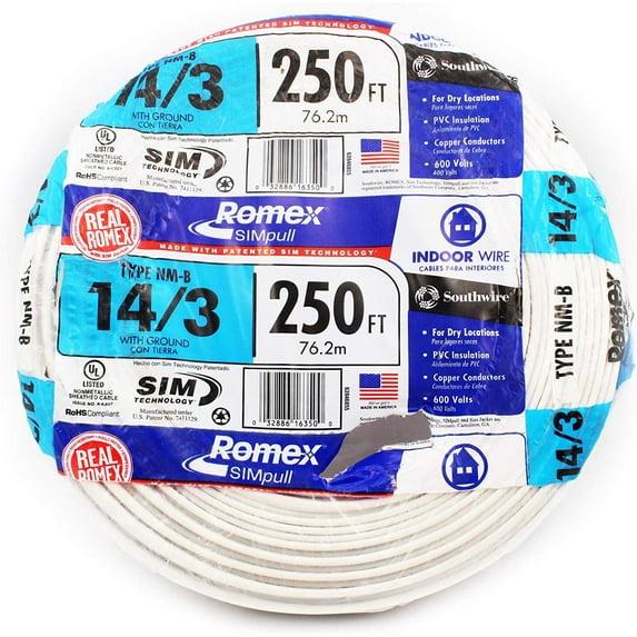 Southwire 63946855 Nonmetallic With Ground Sheathed Cable