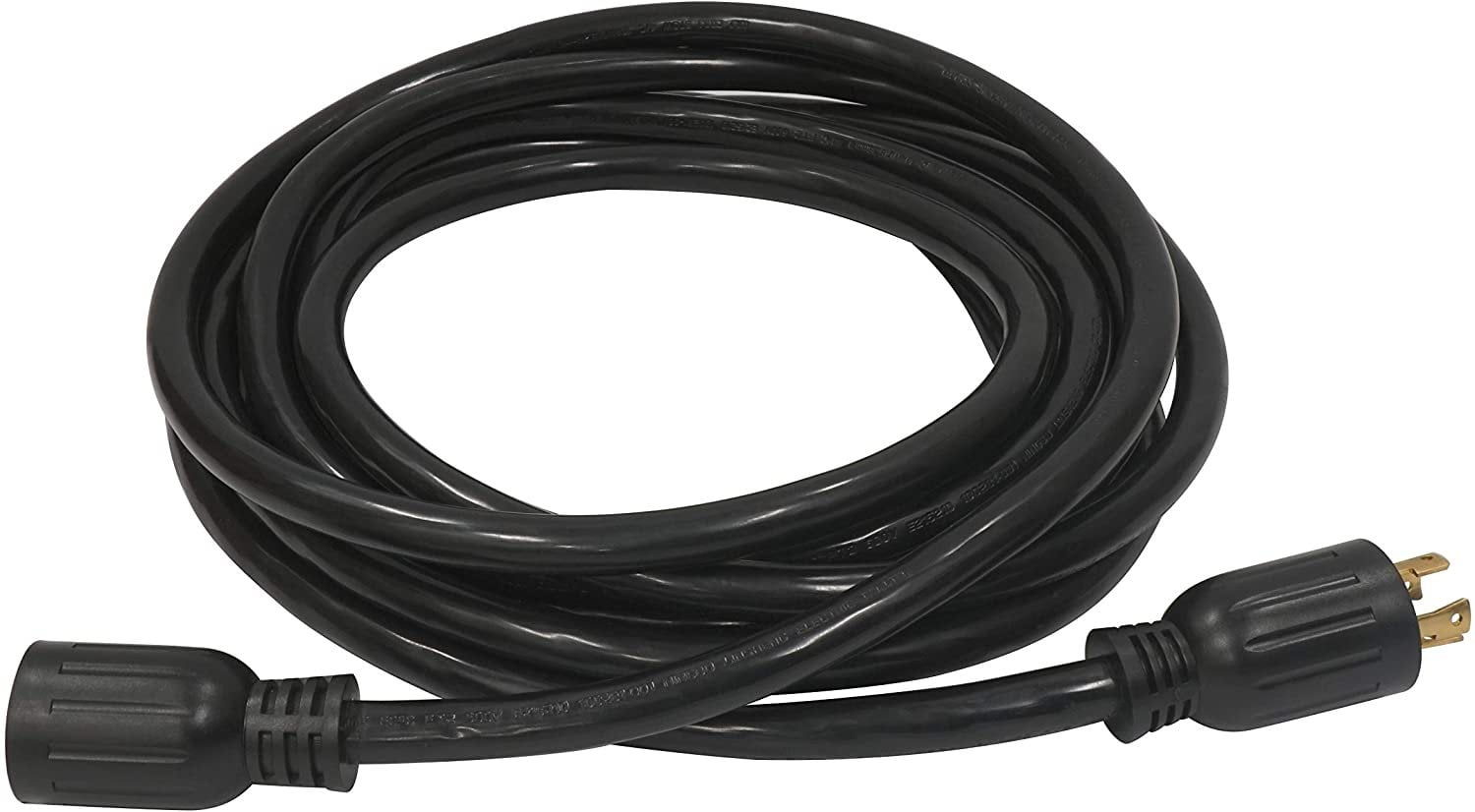 Southwire 65038801 25 Foot 10/3 Heavy Duty STW Generator Power Extension Cord With Lighted End, 30 AMP, 3750/7500 Watts 125/250 Volts, NEMA L14-30P plug, Black
