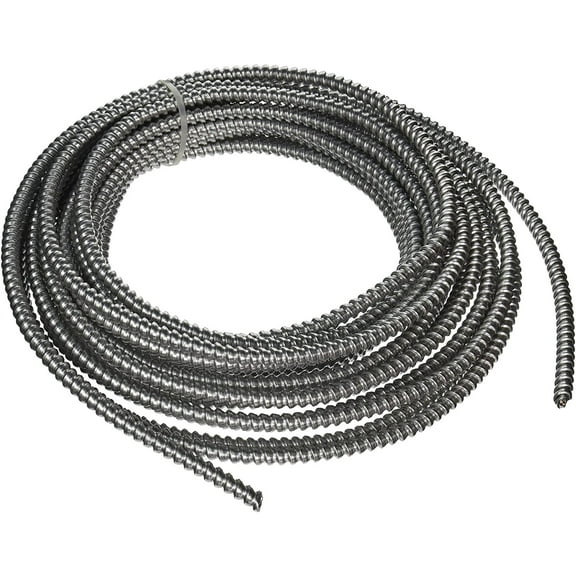 Southwire 68579222 14/2 Type 50-Feet 14-Gauge 2 Conductors MC Solid Metal Clad Cable with Aluminum Armor and Green Insulated Ground Wire