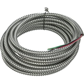 Southwire 68582621 25 ft. 14-3 Solid CU Armorlite Metal-Clad Cable, Aluminum