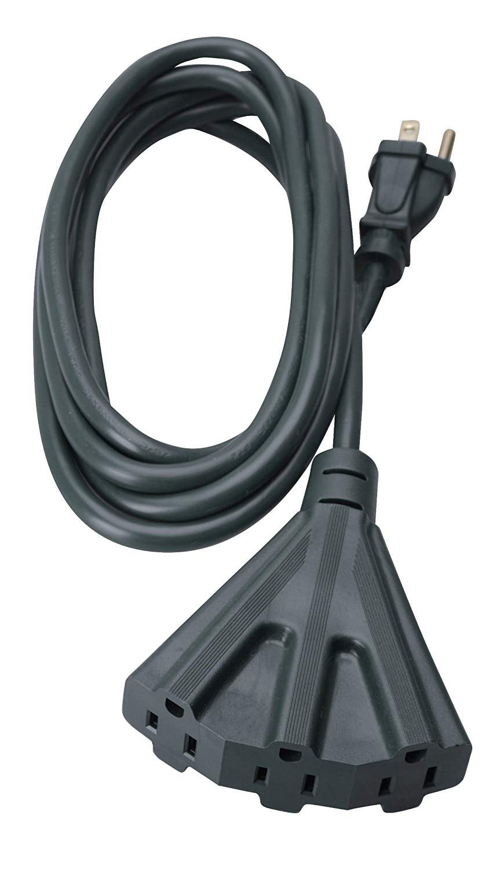 Woods 2451 14/3 Sjtow Agricultural Extension Cord with 3-Outlet Power Block, Black