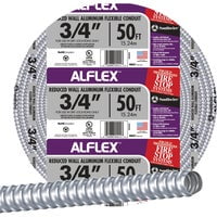 Southwire Alflex FO7500050M Flexible Conduit, 3/4 in, 50 ft L, Aluminum