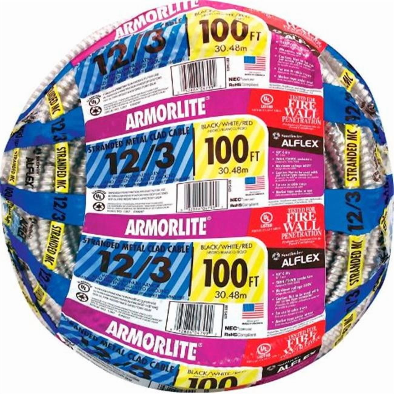 Southwire MetalCladArmoRdCable,12AWG,Alum,100ft 69115423