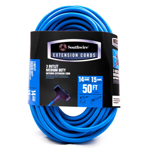 Southwire Blue Medium Duty TriTap Outdoor Extension Cord