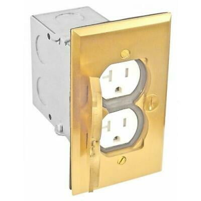 Southwire Brass Rectangular Floor Box Outlet Kit FBCVBR-1TR-KIT